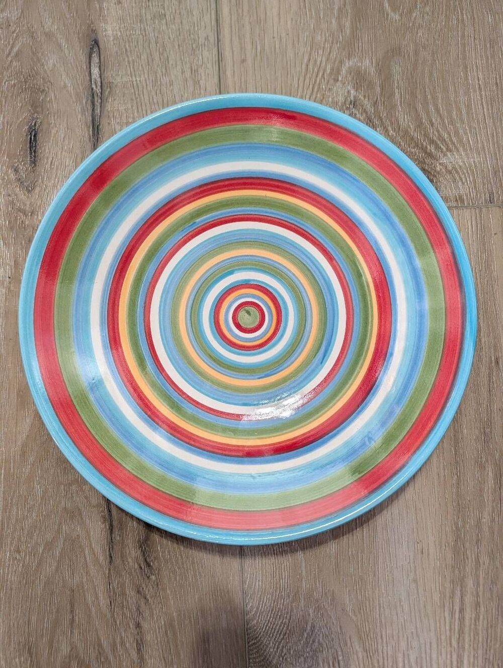 Target Home Striped Dinner Plate 10" Fall Autumn Farmhouse Multicolor Christmas